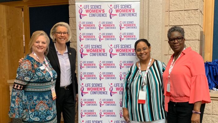 Jane Castor pictured with the organizers and volunteers at the 2020 Life Science Women's Conference