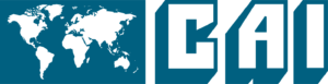 A blue logo for CAI.