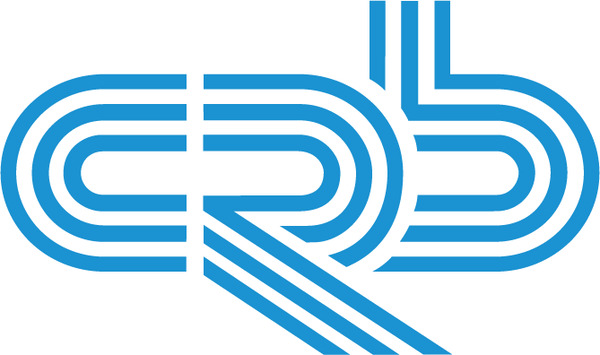 CRB's blue logo, reminiscent of racetracks.