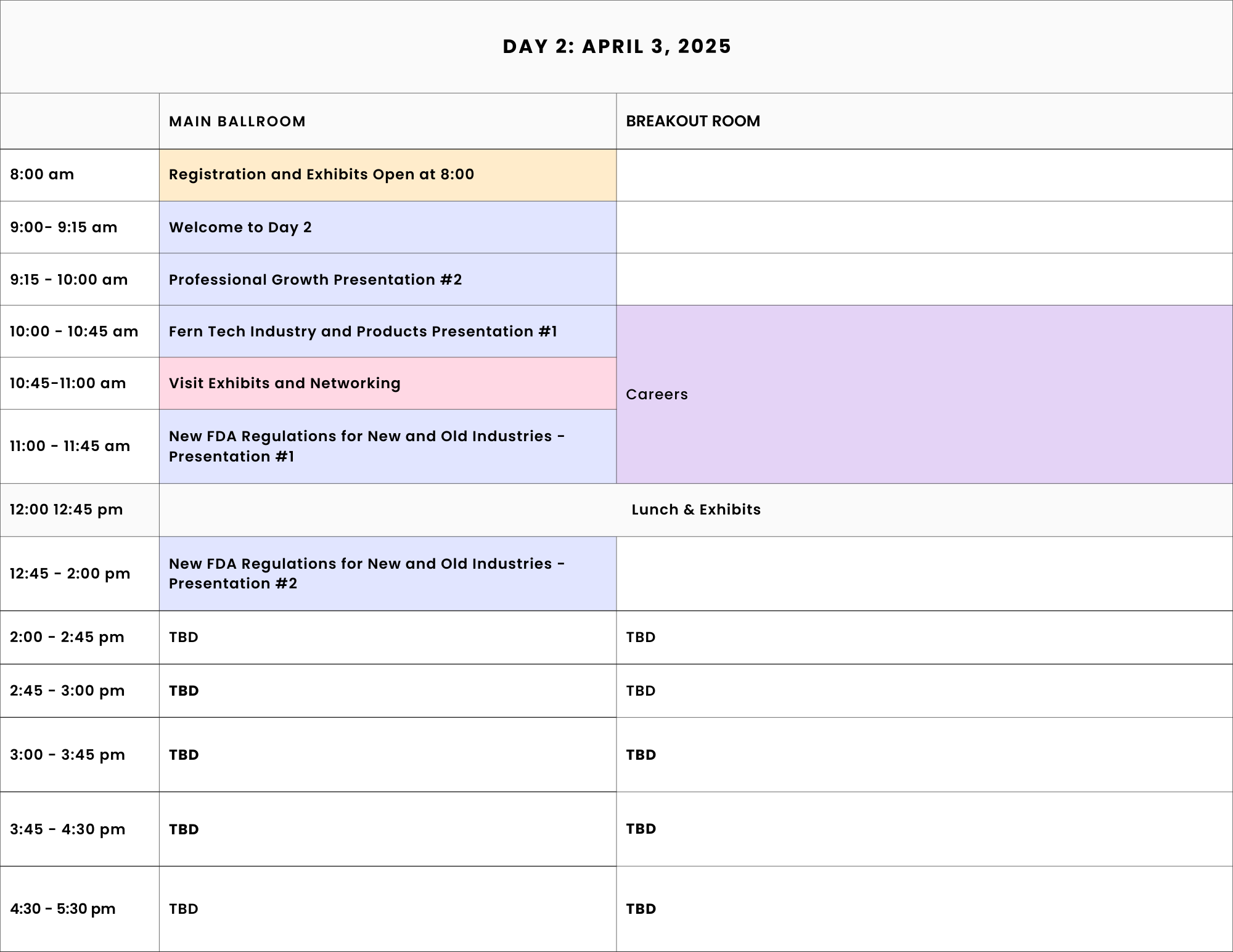 Day 2 - Schedule